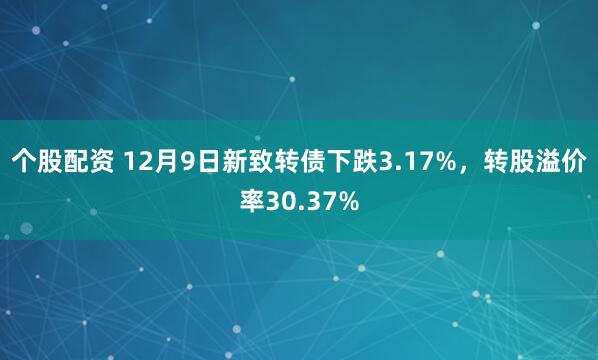 个股配资 12月9日新致转债下跌3.17%，转股溢价率30.37%